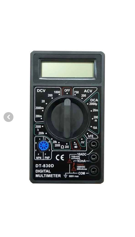 مولتی متر دیجیتال مدل DT830D قاب دار